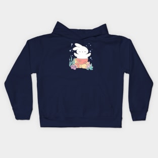 Cute little mermaid bunny smiling Kids Hoodie